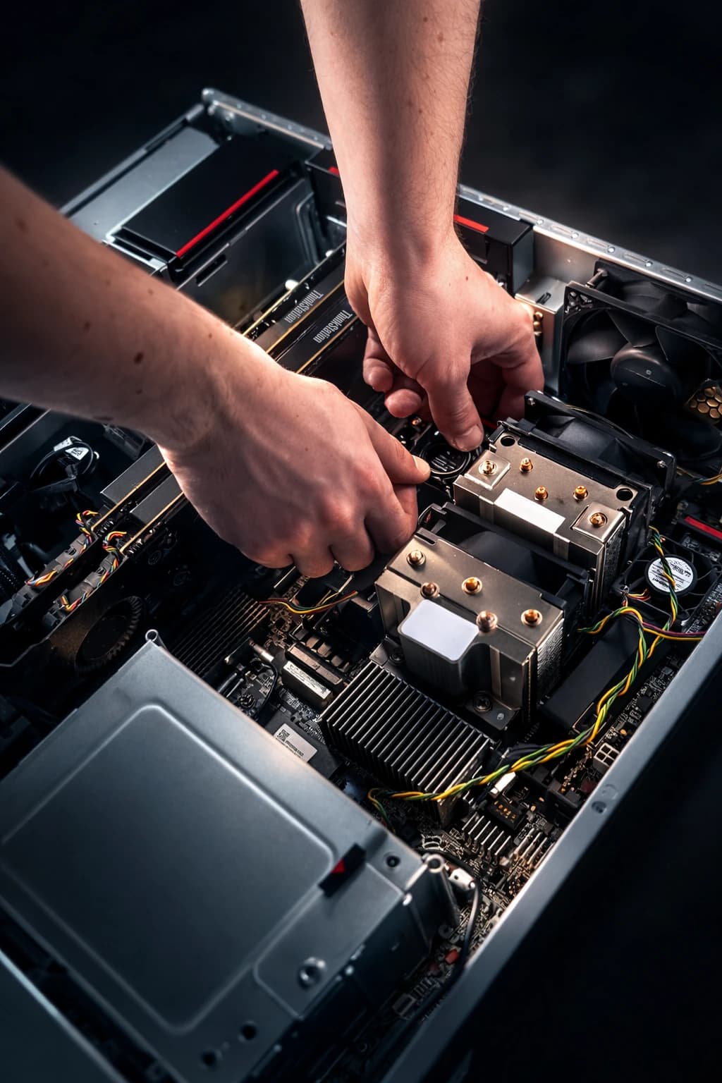 Infrastructure lab fan installation detail photo